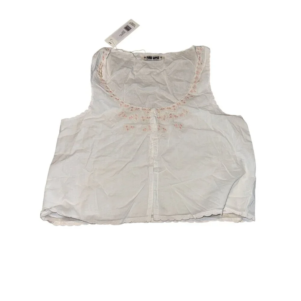 NWT Ciao Lucia Francie White Voile Hook & Eye Cotton Top Women's Small S - Picture 1 of 8